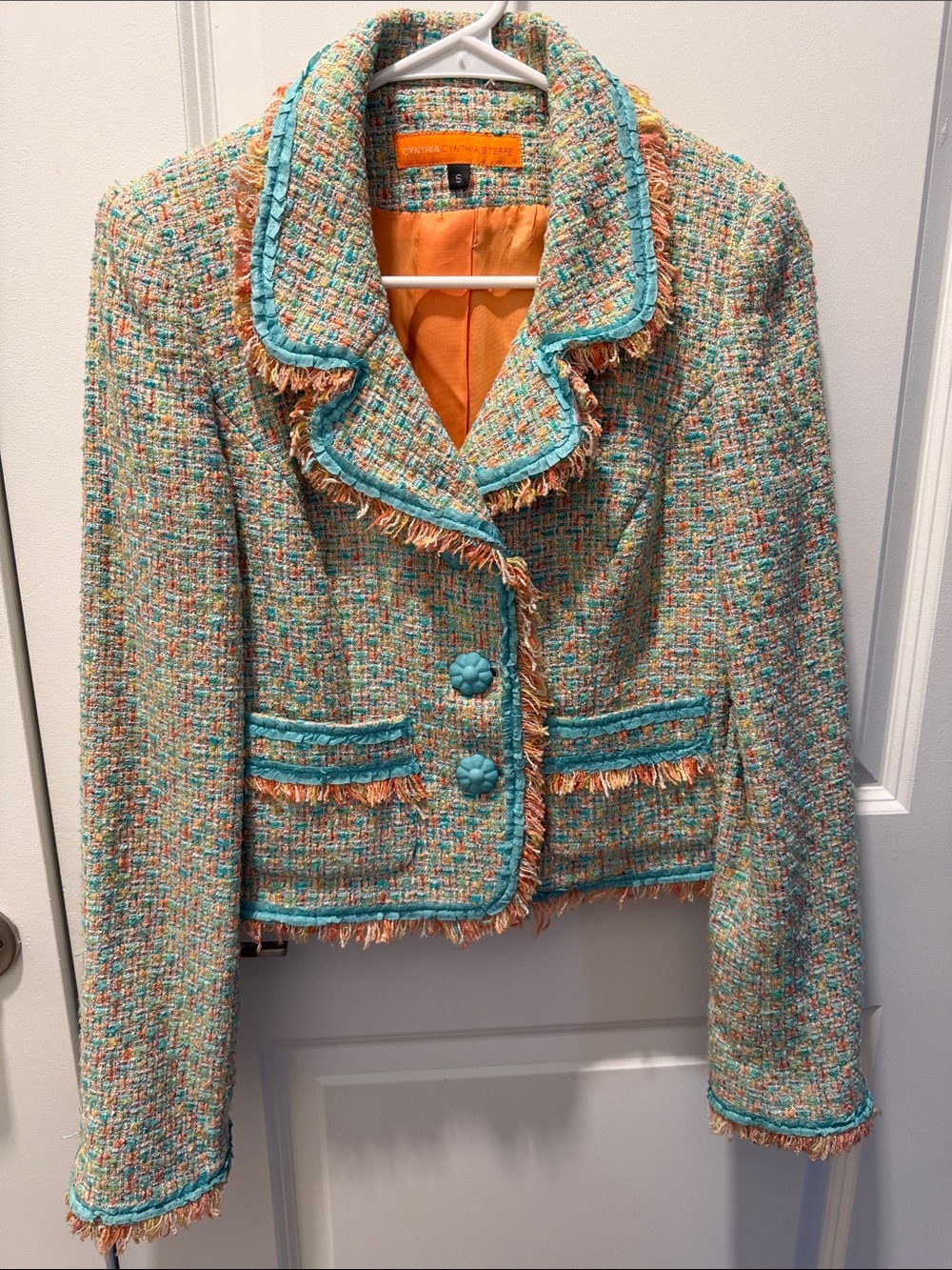 Cynthia Steffe⎼Multi-Color Tweed Cropped Blazer, Sz S